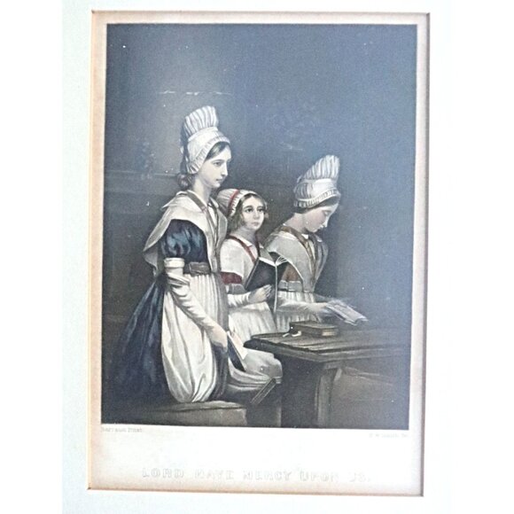 Vintage Print "Lord Have Mercy Upon Us" by Henry Barraud Wall Hanging - Picture 1 of 4